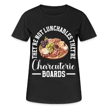 Charcuterie Tablette d’ardoise au fromage Sanglier - T-shirt respirant Femme - noir - Devant - AI Model Female 172 light (172cm)