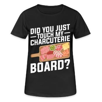 Tableau d’artiste charcuterie avec couvercle de couverture fromage - T-shirt respirant Femme - noir - Devant - AI Model Female 172 light (172cm)