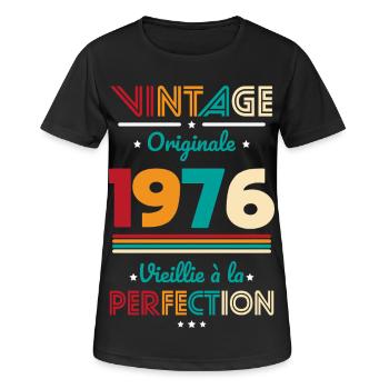 1976 – Vintage – Aged to perfection - Women's Breathable T-Shirt - black - Front - AI Model Female 172 light (172cm)