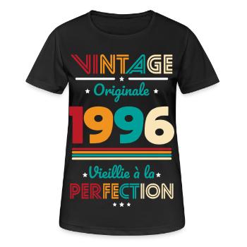 1996 – Vintage – Aged to perfection - Women's Breathable T-Shirt - black - Front - AI Model Female 172 light (172cm)