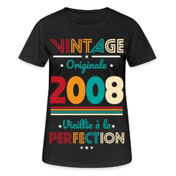 2008 – Vintage – Aged to perfection - Women's Breathable T-Shirt - black - Front - AI Model Female 172 light (172cm)