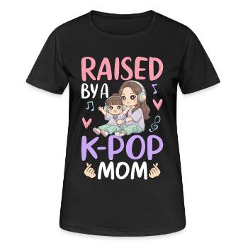 Élevée par une maman K-Pop - T-shirt respirant Femme - noir - Devant - AI Model Female 172 light (172cm)