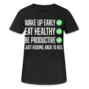 Funny New Year's Resolution - Women's Breathable T-Shirt - black - Front - AI Model Female 172 light (172cm)