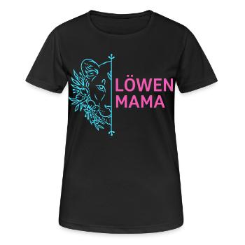 Löwenmama Stolze Löwin Blumen - Frauen T-Shirt atmungsaktiv - Schwarz - Vorne - AI Model Female 172 light (172cm)