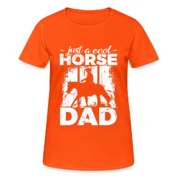 Cooler Pferdepapa - Frauen T-Shirt atmungsaktiv - Neonorange - Vorne - AI Model Female 172 dark (172cm)