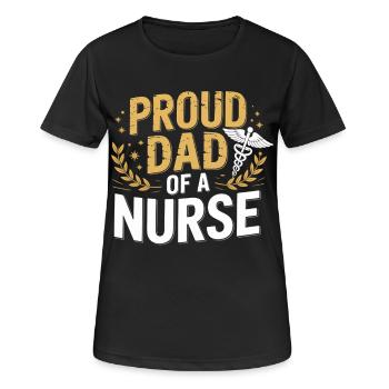 Père fier d’un soignant - T-shirt respirant Femme - noir - Devant - AI Model Female 172 light (172cm)