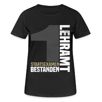1st State Examination in Teaching - Women's Breathable T-Shirt - black - Front - AI Model Female 172 light (172cm)