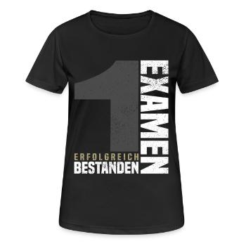 Glückwunsch 1. Examen - Frauen T-Shirt atmungsaktiv - Schwarz - Vorne - AI Model Female 172 light (172cm)