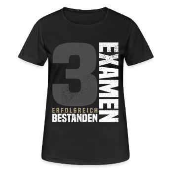 3. Examen Glückwunsch - Frauen T-Shirt atmungsaktiv - Schwarz - Vorne - AI Model Female 172 light (172cm)