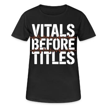 Constantes vitales de l’infirmière en soins intensifs avant les titres Soins intensifs - T-shirt respirant Femme - noir - Devant - AI Model Female 172 light (172cm)