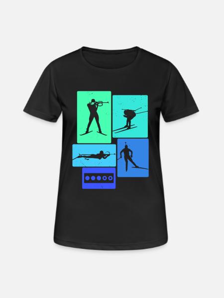 Biathlon Retro Biathlete - Women's Breathable T-Shirt - black
