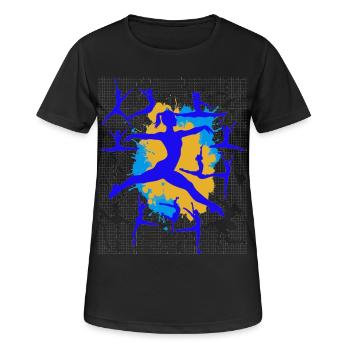 Turnen Turnerin Gymnastik Akrobatik Kunstturnen - Frauen T-Shirt atmungsaktiv - Schwarz - Vorne - AI Model Female 172 light (172cm)