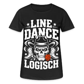 Crâne logique de la danse en ligne - T-shirt respirant Femme - noir - Devant - AI Model Female 172 light (172cm)