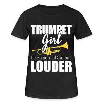 Trompetenmädchen wie ein normales Mädchen, aber lauter - Frauen T-Shirt atmungsaktiv - Schwarz - Vorne - AI Model Female 172 light (172cm)