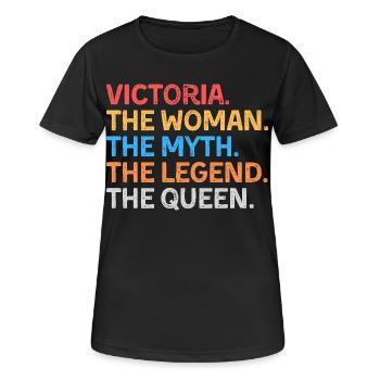 Victoria La Femme Le Mythe La Légende La Reine - T-shirt respirant Femme - noir - Devant - AI Model Female 172 light (172cm)