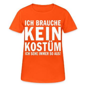 Karneval Fasching Fasnet Kostüm - Frauen T-Shirt atmungsaktiv - Neonorange - Vorne - AI Model Female 172 dark (172cm)