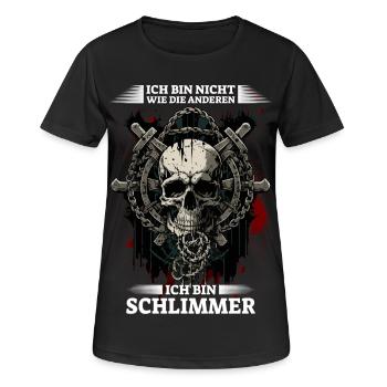 Ich bin nicht wie die anderen - Ich bin schlimmer - Frauen T-Shirt atmungsaktiv - Schwarz - Vorne - AI Model Female 172 light (172cm)
