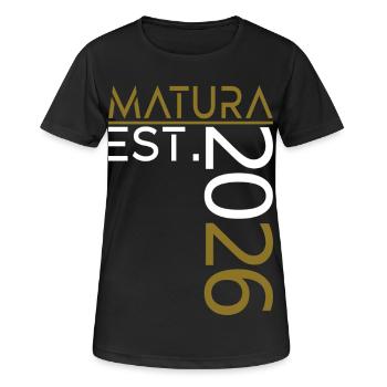 Maturité 2026 - T-shirt respirant Femme - noir - Devant - AI Model Female 172 light (172cm)