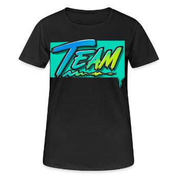 Équipe - T-shirt respirant Femme - noir - Devant - AI Model Female 172 light (172cm)