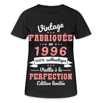 1996 – Vintage – Aged to perfection - Women's Breathable T-Shirt - black - Front - AI Model Female 172 light (172cm)