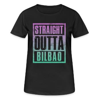 Directement sorti de Bilbao - T-shirt respirant Femme - noir - Devant - AI Model Female 172 light (172cm)