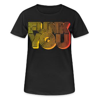 Funk You - Frauen T-Shirt atmungsaktiv - Schwarz - Vorne - AI Model Female 172 light (172cm)