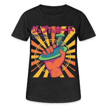 Disc Golf Grippe-le et Rip It Flying Disc Fun - T-shirt respirant Femme - noir - Devant - AI Model Female 172 light (172cm)