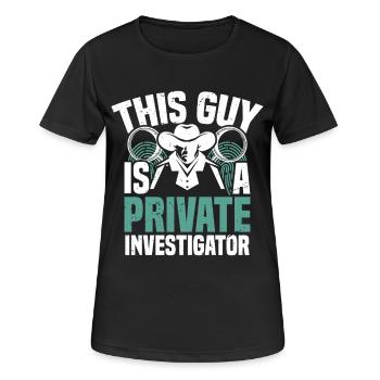 Privatdetektiv, Kostümwärteruniform, Gefreiter - Frauen T-Shirt atmungsaktiv - Schwarz - Vorne - AI Model Female 172 light (172cm)