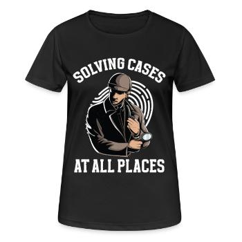 Ermittlungsuniform Beobachtungsausrüstung Private - Frauen T-Shirt atmungsaktiv - Schwarz - Vorne - AI Model Female 172 light (172cm)