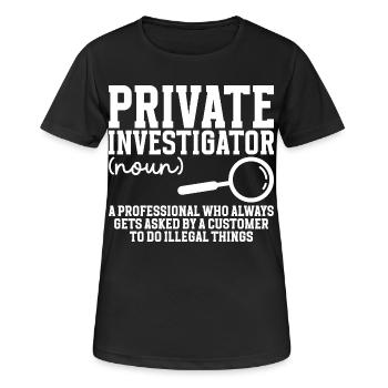Détective Observation des costumes Détective privé - T-shirt respirant Femme - noir - Devant - AI Model Female 172 light (172cm)