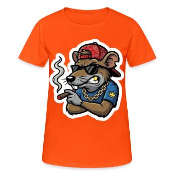 Rattenboss Zigarre - Frauen T-Shirt atmungsaktiv - Neonorange - Vorne - AI Model Female 172 dark (172cm)