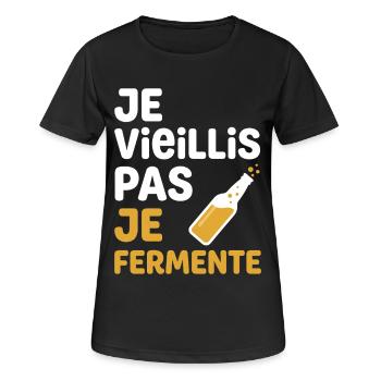 Je Vieillis Pas Je Fermente - T-shirt respirant Femme - noir - Devant - AI Model Female 172 light (172cm)
