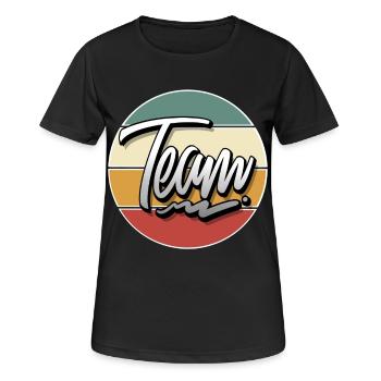 Équipe - T-shirt respirant Femme - noir - Devant - AI Model Female 172 light (172cm)