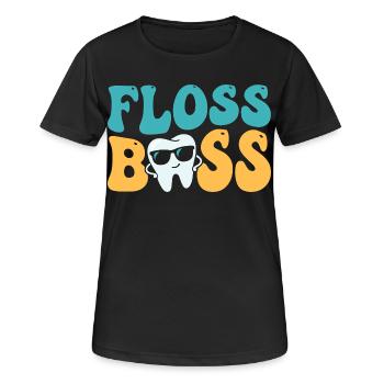 Assistant dentaire dentaire Floss - T-shirt respirant Femme - noir - Devant - AI Model Female 172 light (172cm)
