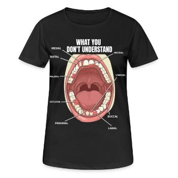 Surfaces dentaires Assistant dentaire Dentiste - T-shirt respirant Femme - noir - Devant - AI Model Female 172 light (172cm)