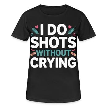 Infirmière pédiatrique : je fais des injections sans pleurer, infirmière en pédiatrie - T-shirt respirant Femme - noir - Devant - AI Model Female 172 light (172cm)