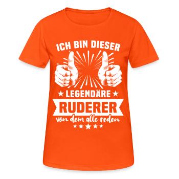 Légende du rameur - T-shirt respirant Femme - orange néon - Devant - AI Model Female 172 dark (172cm)