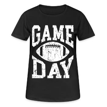 Game Day Football - Women's Breathable T-Shirt - black - Front - AI Model Female 172 light (172cm)