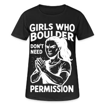 Bouldering strong women - bouldering without permission - Women's Breathable T-Shirt - black - Front - AI Model Female 172 light (172cm)