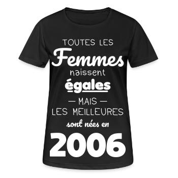 20 years old - The best were born in 2006 - Women's Breathable T-Shirt - black - Front - AI Model Female 172 light (172cm)