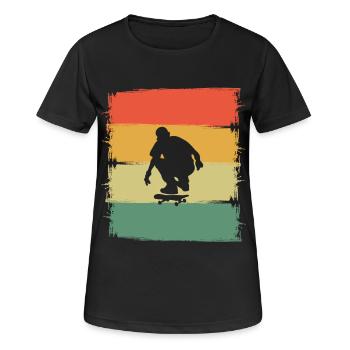 Skater Skateboard Skaten - Frauen T-Shirt atmungsaktiv - Schwarz - Vorne - AI Model Female 172 light (172cm)