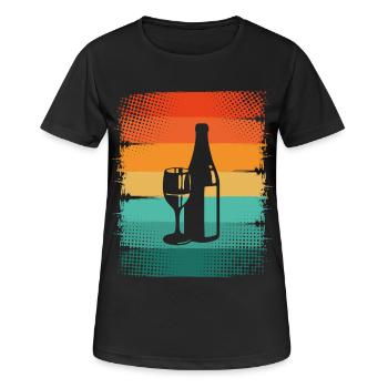 Wein - Frauen T-Shirt atmungsaktiv - Schwarz - Vorne - AI Model Female 172 light (172cm)