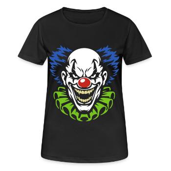 Clown démoniaque avec un costume souriant - T-shirt respirant Femme - noir - Devant - AI Model Female 172 light (172cm)