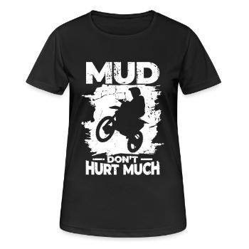 Schlamm tut nicht weh - Frauen T-Shirt atmungsaktiv - Schwarz - Vorne - AI Model Female 172 light (172cm)