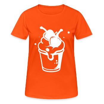 Eisbecher Zeichnung - Women's Breathable T-Shirt - neon orange - Front - AI Model Female 172 dark (172cm)