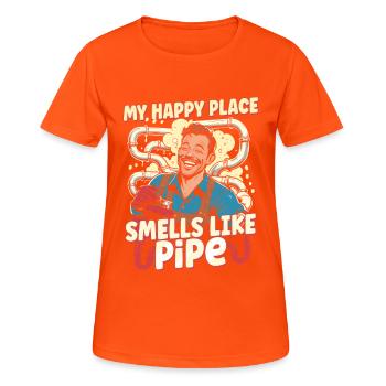 Constructeur de pipeline de couche de tuyau - T-shirt respirant Femme - orange néon - Devant - AI Model Female 172 dark (172cm)