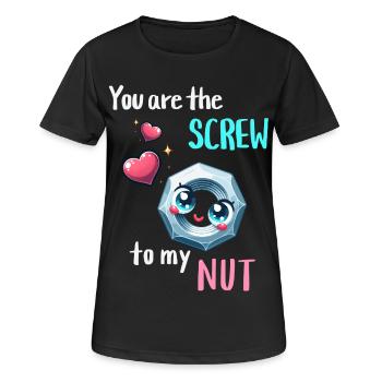 Funny Nut Bolts Pair Design - Women's Breathable T-Shirt - black - Front - AI Model Female 172 light (172cm)