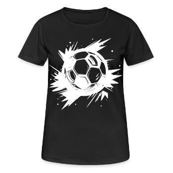 Fußball Streetart - Frauen T-Shirt atmungsaktiv - Schwarz - Vorne - AI Model Female 172 light (172cm)