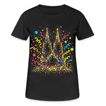 Cologne Jeck Confetti Costume Carnival Cathedral - Women's Breathable T-Shirt - black - Front - AI Model Female 172 light (172cm)