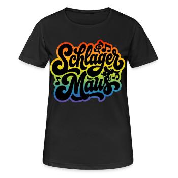 Schlager Maus - Schlagermaus - Schlagermusik - Frauen T-Shirt atmungsaktiv - Schwarz - Vorne - AI Model Female 172 light (172cm)